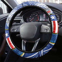 American Samoa Flag Day Steering Wheel Cover Fautasi Race Fagatogo-Iseula O Le Moana Sailfish Tribal Style