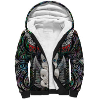 New Zealand Hei Tiki Sherpa Hoodie Maori Green Papua Shell Pattern LT03 Unisex Green - Polynesian Pride