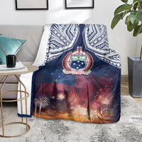 Samoa Indenpendence Day Blanket Sky Fireworks with Flag Style LT03 - Polynesian Pride