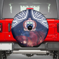 Samoa Indenpendence Day Spare Tire Cover Sky Fireworks with Flag Style LT03 - Polynesian Pride