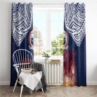 Samoa Indenpendence Day Window Curtain Sky Fireworks with Flag Style LT03 - Polynesian Pride