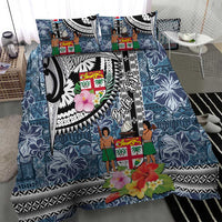 Fiji Day Bedding Set Traditional Tapa with Hibiscus and Emblems