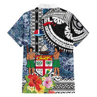Fiji Day Family Matching Tank Maxi Dress and Hawaiian Shirt Traditional Tapa with Hibiscus and Emblems