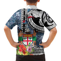 Fiji Day Hawaiian Shirt Traditional Tapa with Hibiscus and Emblems