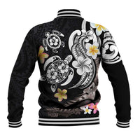 Hawaiian Tropical Plumeria Turtles Baseball Jacket Polynesian Art Tattoo LT03 - Polynesian Pride