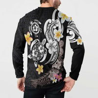 Hawaiian Tropical Plumeria Turtles Button Sweatshirt Polynesian Art Tattoo LT03 - Polynesian Pride