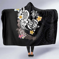 Hawaiian Tropical Plumeria Turtles Hooded Blanket Polynesian Art Tattoo LT03 One Size - Polynesian Pride