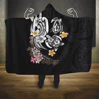 Hawaiian Tropical Plumeria Turtles Hooded Blanket Polynesian Art Tattoo LT03 - Polynesian Pride