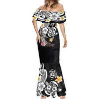 Hawaiian Tropical Plumeria Turtles Mermaid Dress Polynesian Art Tattoo