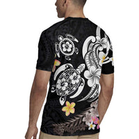 Hawaiian Tropical Plumeria Turtles Rugby Jersey Polynesian Art Tattoo LT03 - Polynesian Pride