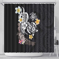 Hawaiian Tropical Plumeria Turtles Shower Curtain Polynesian Art Tattoo
