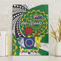 Cook Islands Independence Day Canvas Wall Art National Flag and Emblem with Tatau Tattoo LT03 Without Frame - Polynesian Pride