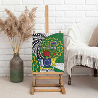 Cook Islands Independence Day Canvas Wall Art National Flag and Emblem with Tatau Tattoo LT03 - Polynesian Pride