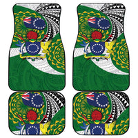 Cook Islands Independence Day Car Mats National Flag and Emblem with Tatau Tattoo LT03 - Polynesian Pride