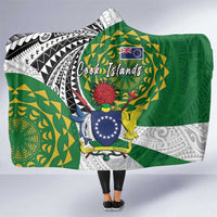 Cook Islands Independence Day Hooded Blanket National Flag and Emblem with Tatau Tattoo LT03 One Size - Polynesian Pride