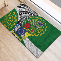 Cook Islands Independence Day Rubber Doormat National Flag and Emblem with Tatau Tattoo LT03 - Polynesian Pride