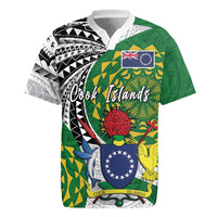Cook Islands Independence Day Rugby Jersey National Flag and Emblem with Tatau Tattoo LT03 4XL - Polynesian Pride