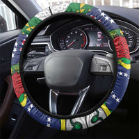 Cook Islands Independence Day Steering Wheel Cover National Flag and Emblem with Tatau Tattoo LT03 - Polynesian Pride