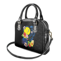 Palau Independence Day Shoulder Handbag Melanesian Tattoo with Hibiscus