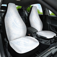 Hawaiian Turtles and Leis Car Seat Cover Tribal Kakau Pattern Airy White Blue Cloud Vibe