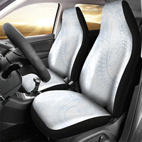 Hawaiian Turtles and Leis Car Seat Cover Tribal Kakau Pattern Airy White Blue Cloud Vibe
