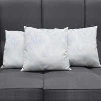 Hawaiian Turtles and Leis Pillow Cover Tribal Kakau Pattern Airy White Blue Cloud Vibe