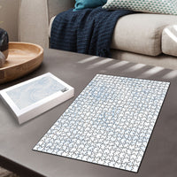 Hawaiian Turtles and Leis Puzzle Tribal Kakau Pattern Airy White Blue Cloud Vibe