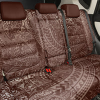 Hawaiian Turtles and Leis Back Car Seat Cover Tribal Kakau Pattern Mocha Mousse Color