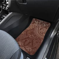 Hawaiian Turtles and Leis Car Mats Tribal Kakau Pattern Mocha Mousse Color