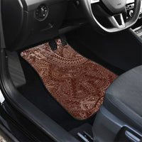 Hawaiian Turtles and Leis Car Mats Tribal Kakau Pattern Mocha Mousse Color
