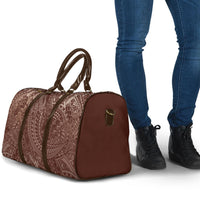 Hawaiian Turtles and Leis Travel Bag Tribal Kakau Pattern Mocha Mousse Color