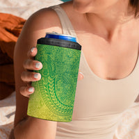 Hawaiian Turtles and Leis 4 in 1 Can Cooler Tumbler Tribal Kakau Pattern Fresh Summer Vibe