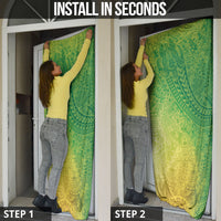 Hawaiian Turtles and Leis Door Cover Tribal Kakau Pattern Fresh Summer Vibe