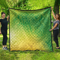 Hawaiian Turtles and Leis Quilt Tribal Kakau Pattern Fresh Summer Vibe