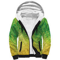 Hawaiian Turtles and Leis Sherpa Hoodie Tribal Kakau Pattern Fresh Summer Vibe