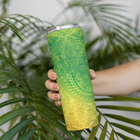 Hawaiian Turtles and Leis Skinny Tumbler Tribal Kakau Pattern Fresh Summer Vibe