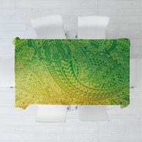 Hawaiian Turtles and Leis Tablecloth Tribal Kakau Pattern Fresh Summer Vibe