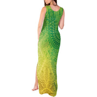 Hawaiian Turtles and Leis Tank Maxi Dress Tribal Kakau Pattern Fresh Summer Vibe