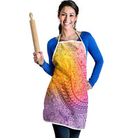Hawaiian Turtles and Leis Apron Tribal Kakau Pattern Magical Rainbow Sky