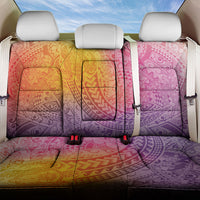 Hawaiian Turtles and Leis Back Car Seat Cover Tribal Kakau Pattern Magical Rainbow Sky