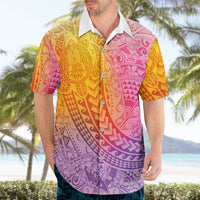 Hawaiian Turtles and Leis Hawaiian Shirt Tribal Kakau Pattern Magical Rainbow Sky