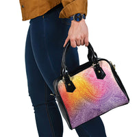 Hawaiian Turtles and Leis Shoulder Handbag Tribal Kakau Pattern Magical Rainbow Sky