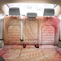Hawaiian Turtles and Leis Back Car Seat Cover Tribal Kakau Pattern Peach Fuzz Color
