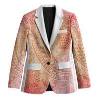 Hawaiian Turtles and Leis Blazer Tribal Kakau Pattern Peach Fuzz Color