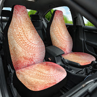Hawaiian Turtles and Leis Car Seat Cover Tribal Kakau Pattern Peach Fuzz Color