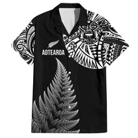 Personalised New Zealand Maori Art Tattoo and Silver Fern Family Matching Off The Shoulder Long Sleeve Dress and Hawaiian Shirt
