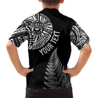 Personalised New Zealand Maori Art Tattoo and Silver Fern Family Matching Summer Maxi Dress and Hawaiian Shirt