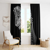 Personalised New Zealand Maori Art Tattoo and Silver Fern Window Curtain LT03 - Polynesian Pride