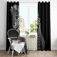 Personalised New Zealand Maori Art Tattoo and Silver Fern Window Curtain LT03 - Polynesian Pride