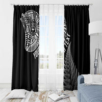 Personalised New Zealand Maori Art Tattoo and Silver Fern Window Curtain LT03 - Polynesian Pride